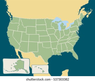 Cartoon map of USA