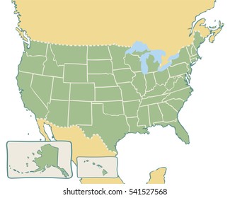 Cartoon Map Of USA