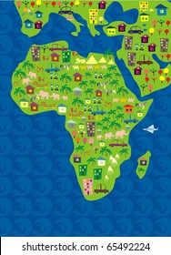cartoon map of the world