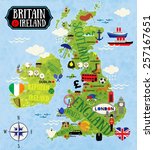 Cartoon Maps of Britain and Ireland for child