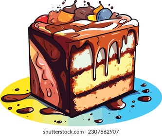 Cartoon Marble cake , Vector, illustration