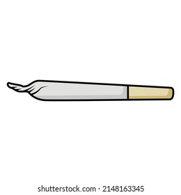 Dibujo vectorial de cigarrillos de marihuana cannabis de caricatura