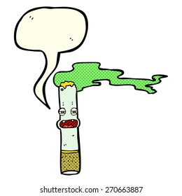 Cartoon marihuana Charakter mit Sprachblase