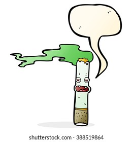 caricatura del personaje de la marihuana con burbuja de habla