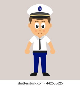 cartoon marine captain vector