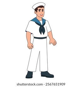 Cartoon Marine Man Vector Illustration