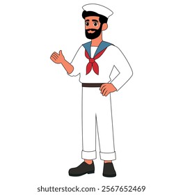 Cartoon Marine Man Vector Illustration