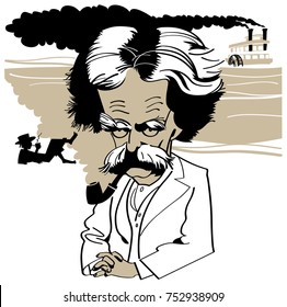 Cartoon Mark Twain