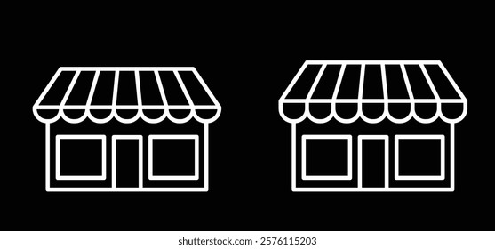 Cartoon Market shop or shop store icon. store building, commercial market place for kiosk, supermarket, store, fast food. Street marketplace. Business shopping hall or shoppingmall with awning. 