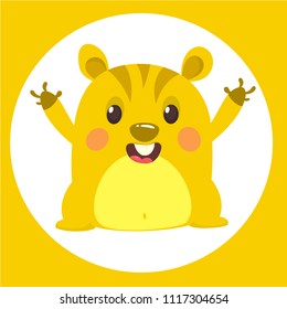 Cartoon marmot or chipmunk. Vector illustration. Groundhog day