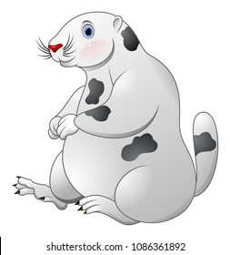 Cartoon marmot funny and cute, Pets children background white illustration vector