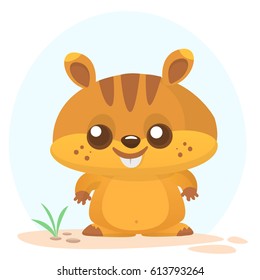 Cartoon marmot icon. Vector illustration of groundhog or chipmunk isolated