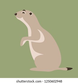 cartoon marmot ,vector illustration ,flat style, profile view