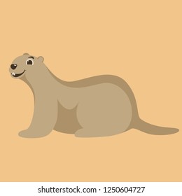 cartoon marmot ,vector illustration ,flat style, profile view