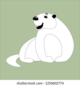 cartoon marmot ,vector illustration ,lining draw,  front view