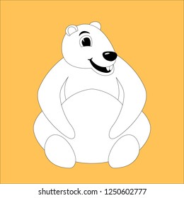 cartoon marmot ,vector illustration ,lining draw,  front view