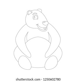 cartoon marmot ,vector illustration ,lining draw,  front view