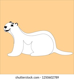 cartoon marmot ,vector illustration , lining draw , profile view