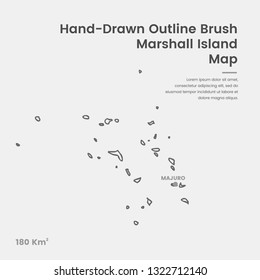 Cartoon Marshall Island Map, Hand Drawn Marshall Island Map, Doodle Marshall Island Map Vector Outline Style Map Information