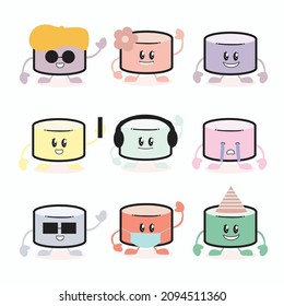 cartoon marshmallow vector conceptual design or character