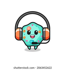 Cartoon mascot of amoeba as a customer service , cute style design for t shirt, sticker, logo element