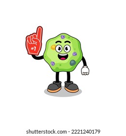Cartoon mascot of amoeba number 1 fans , character design