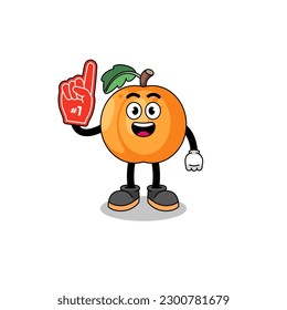 Cartoon mascot of apricot number 1 fans , character design