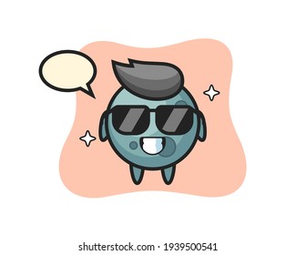 Cartoon mascot of asteroid with cool gesture