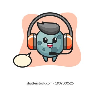 Cartoon mascot of asteroid as a customer service