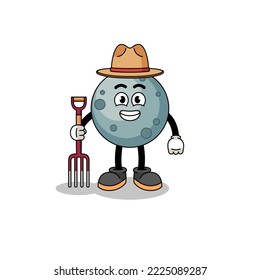 Cartoon mascot of asteroid farmer , character design