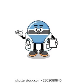 Cartoon mascot of botswana doctor , character design