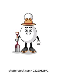 Cartoon mascot of bowling pin farmer , character design
