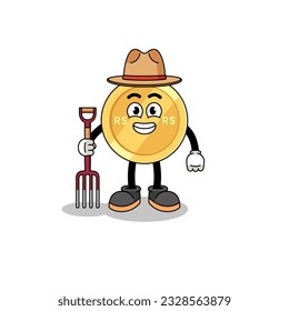 Cartoon mascot of brazilian real farmer , character design