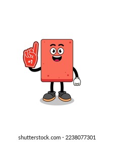 Cartoon mascot of brick number 1 fans , character design