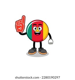 Cartoon mascot of cameroon flag number 1 fans , character design
