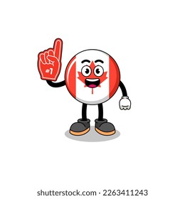 Cartoon mascot of canada flag number 1 fans , character design