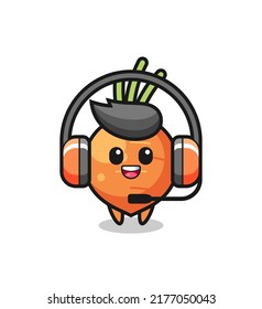Cartoon mascot of carrot as a customer service , cute style design for t shirt, sticker, logo element