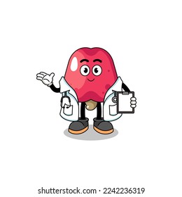 Cartoon mascot of cashew doctor , character design