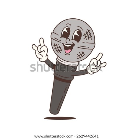 Cartoon mascot character with a happy expression, hands up, and peace sign. Perfect for sports, gaming, or fun-themed projects. Vector illustration