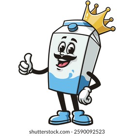 Cartoon mascot character King of Milk Box