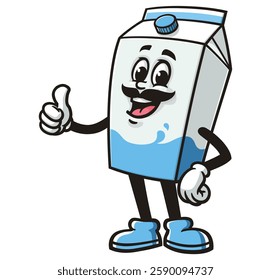 Cartoon mascot character Milk Box with mustache