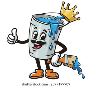 Cartoon mascot character Paint bucket king