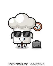 Cartoon mascot of chef hat as a businessman , cute style design for t shirt, sticker, logo element
