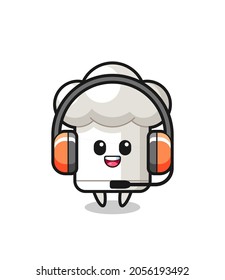 Cartoon mascot of chef hat as a customer service , cute style design for t shirt, sticker, logo element