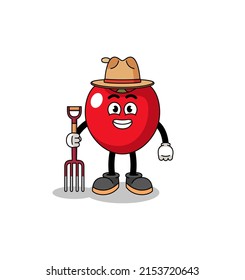 Cartoon mascot of cherry farmer , character design