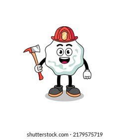 Cartoon mascot of chewing gum firefighter , character design