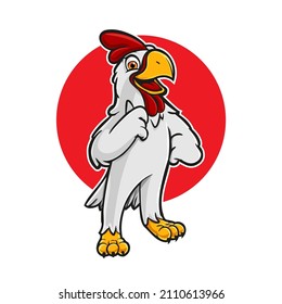 cartoon mascot chicken for company logo