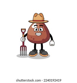 Cartoon mascot of choco chip farmer , character design