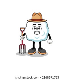 Mascota de dibujos animados del agricultor de nubes , diseño de personajes