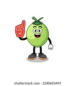 Cartoon mascot of coconut number 1 fans , character design